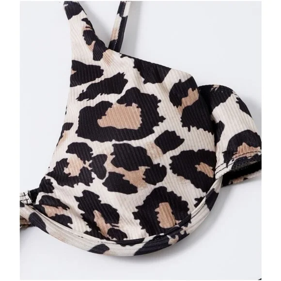 Leopard Print Cheeky Bikini Tassel Skirt Set - Picture 3 of 4